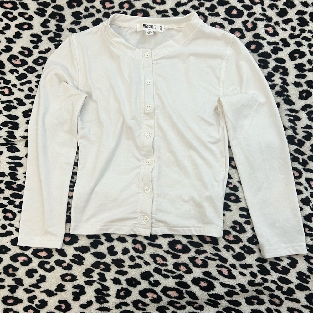 Missguided White long sleeve top